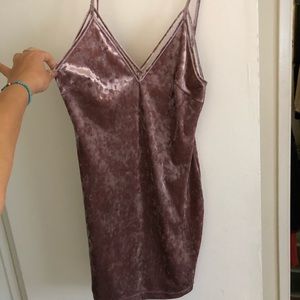 Velvet spaghetti strap dress